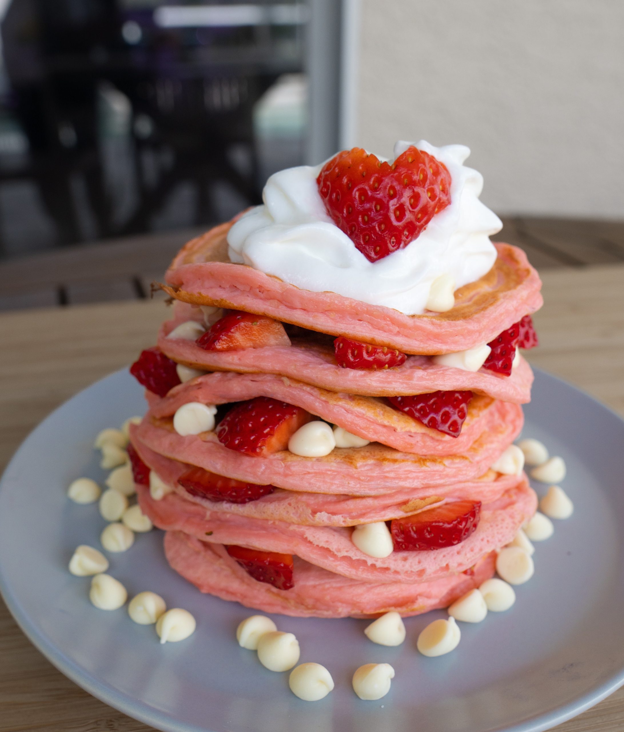 Strawberry Protein Pancakes